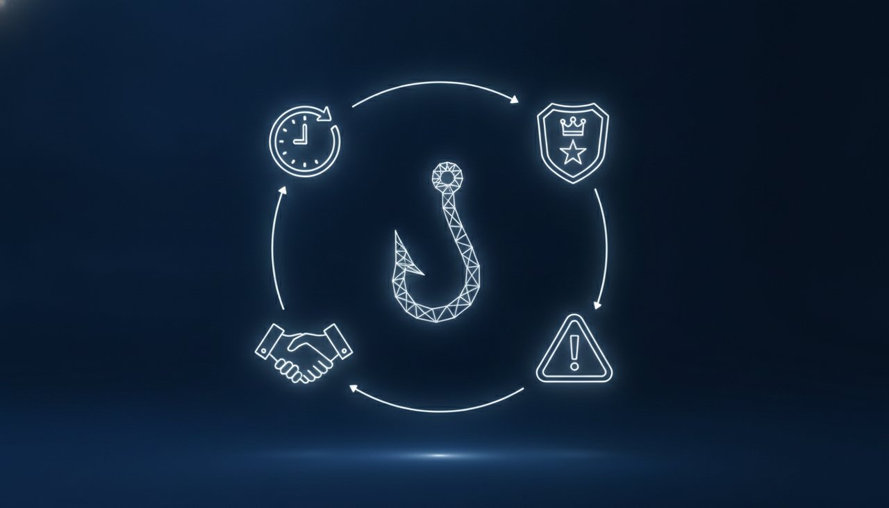 Schéma des mécanismes psychologiques exploités dans une attaque de phishing en entreprise
