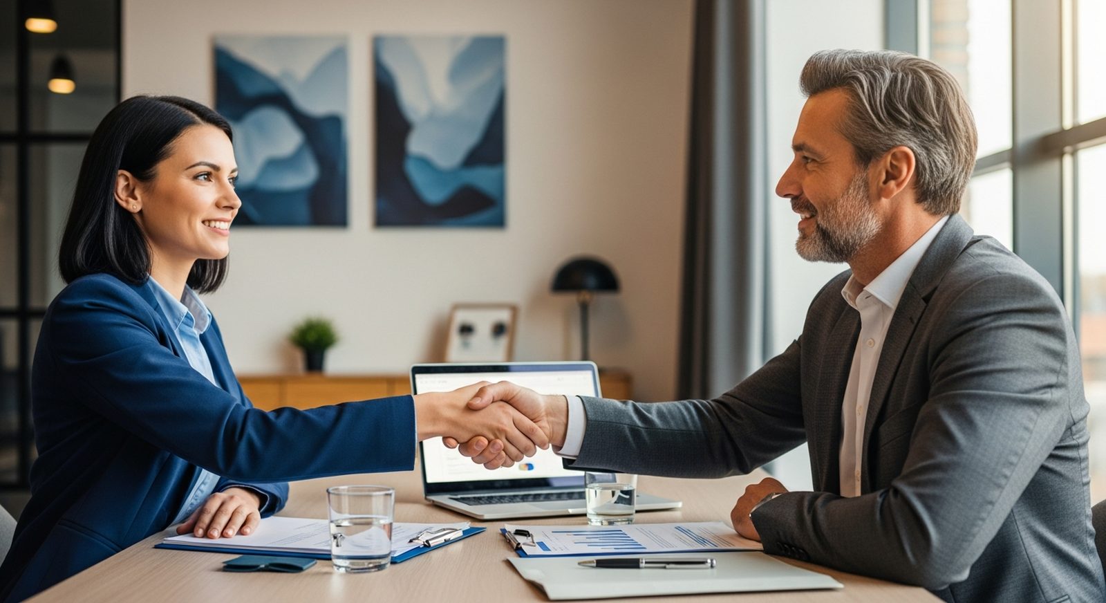 Consultant RGPD en rendez-vous avec un dirigeant de PME pour choisir un DPO externe