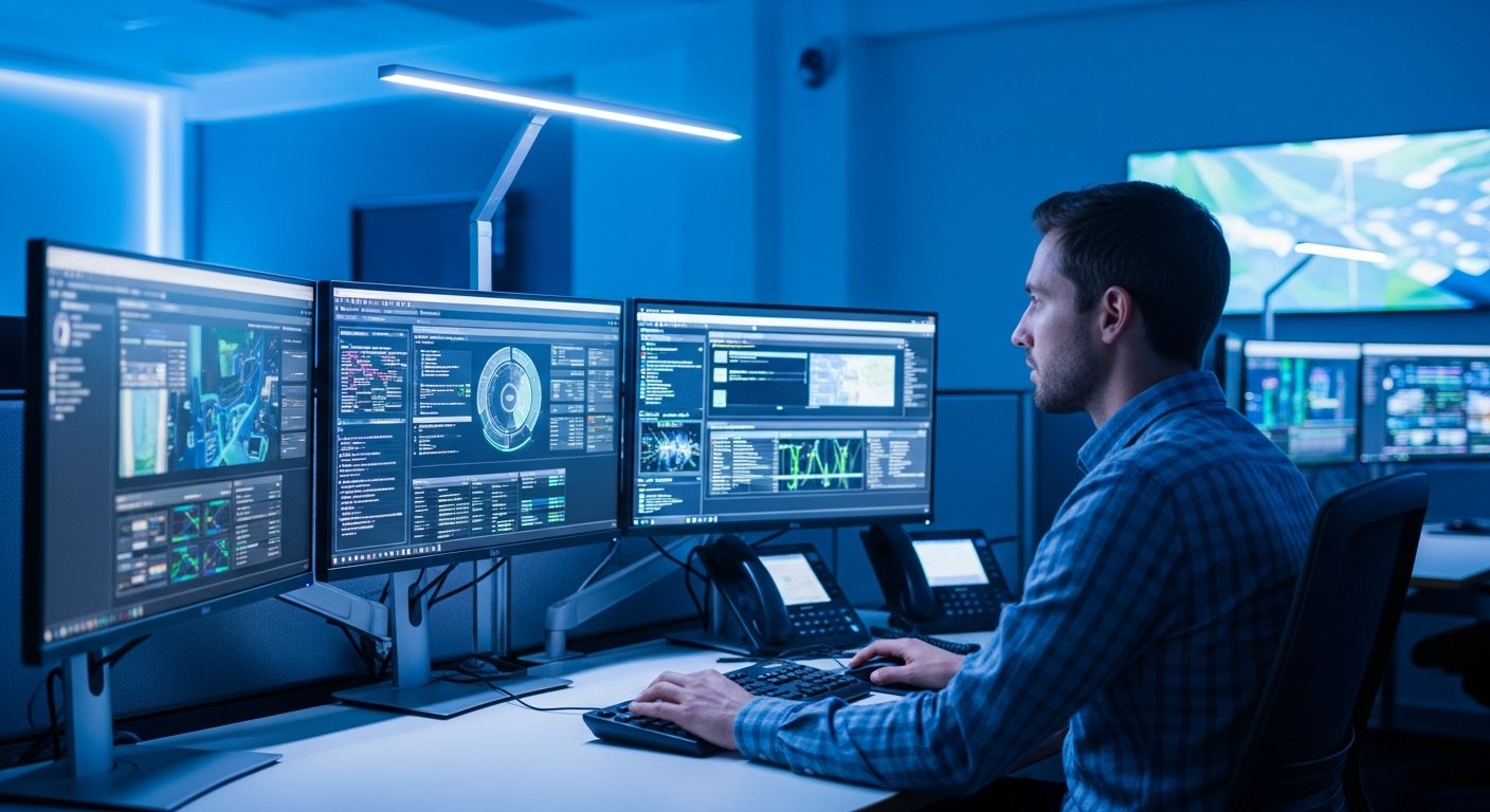 Analyste en centre opérations cybersécurité illustrant le rôle de l'ANSSI pour NIS2